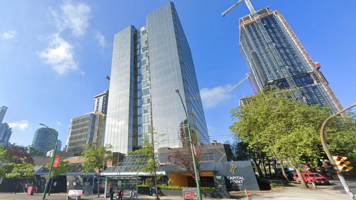 the metrotown place office towers at the corner of kingsway and wilson avenue in burnaby